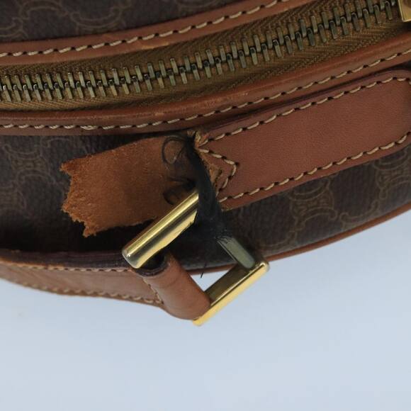 CELINE Macadam Canvas Shoulder Bag Pvc Leather Brown Gold - Picture 8 of 12